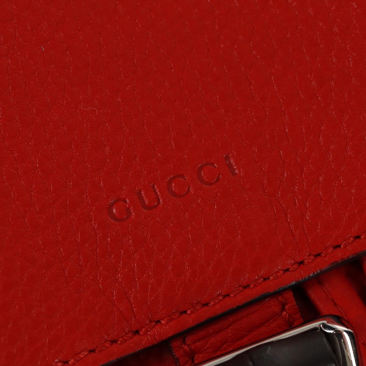 Gucci Bamboo Tassel Leather Red Leather Backpack Bag (Pre-Owned)