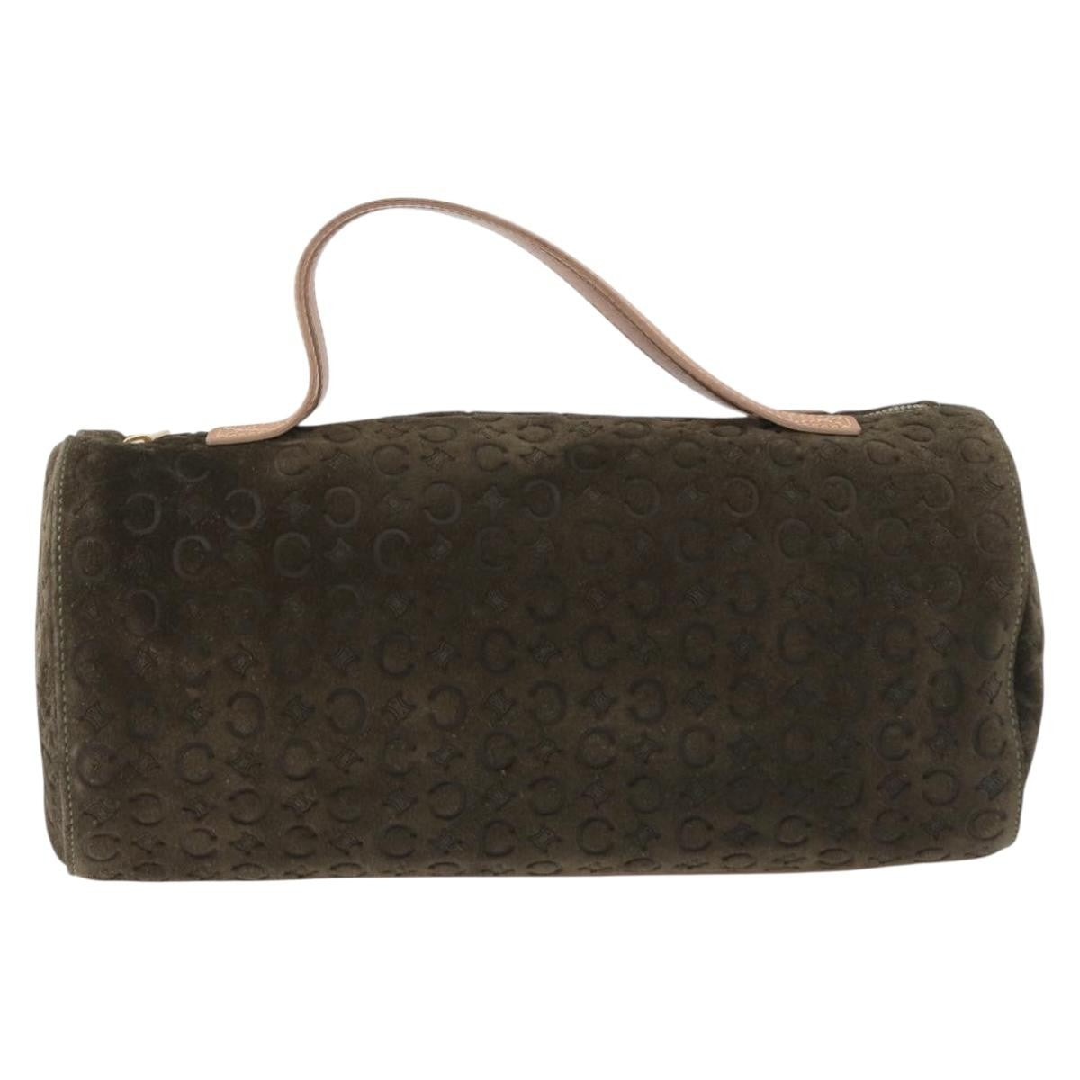 Celine C Macadam Suede And Leather Green Suede Handbag (Pre-Owned)