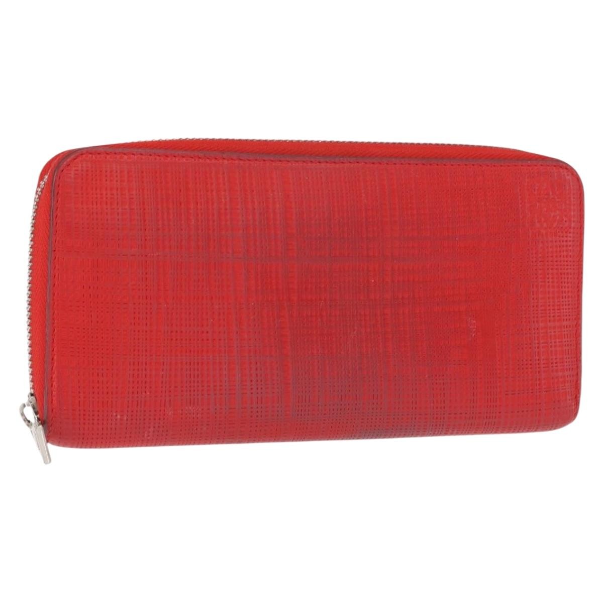 Loewe Anagram Leather Red Leather Wallets Accessory (Pre-Owned)