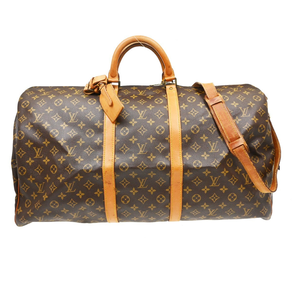 Louis Vuitton Keepall Bandouliere Monogram Canvas Brown Canvas Travel Bag Bag (Pre-Owned)