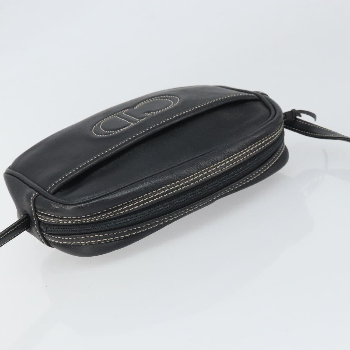 Christian Dior Cd Shoulder Bag Leather Navy Leather Shoulder Bag Bag (Pre-Owned)