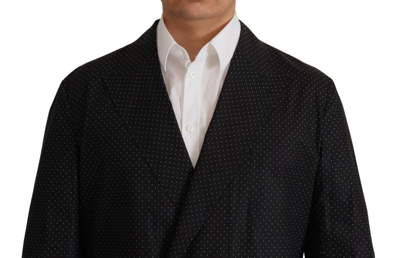 Dolce & Gabbana Black Polka Dotted Cotton Blazer Men's Jacket