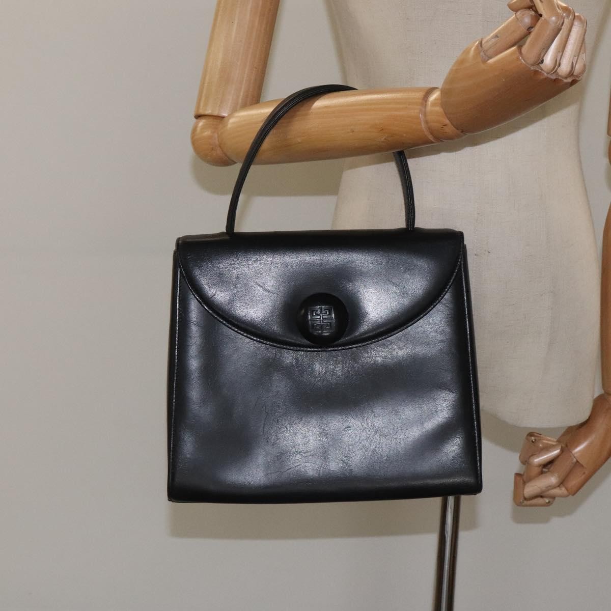 Givenchy Vintage Leather Black Leather Handbag (Pre-Owned)