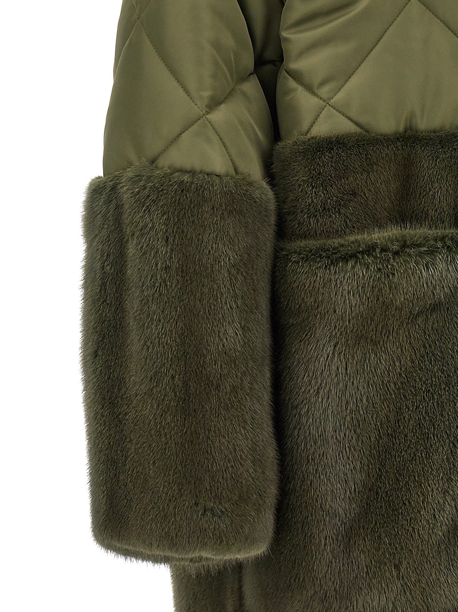 Blancha Women's Nylon Diamond-Visone Long Down Jacket