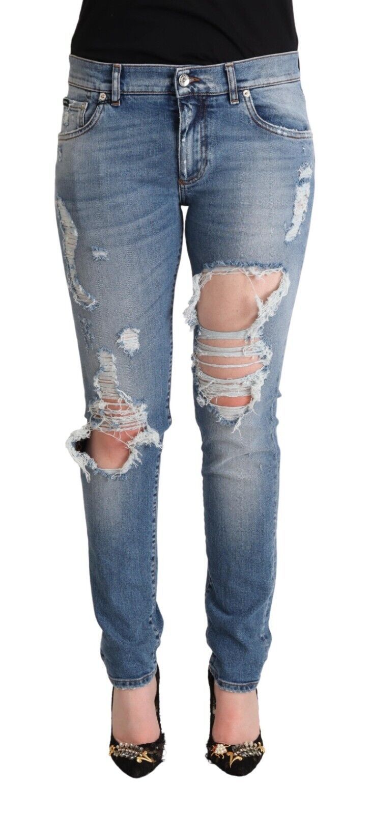 Dolce & Gabbana Chic Distressed Denim Skinny Women's Jeans