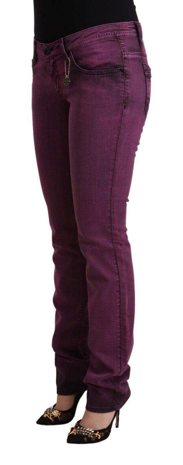Costume National Purple Cotton Stretch Slim Fit Denim Women's Jeans