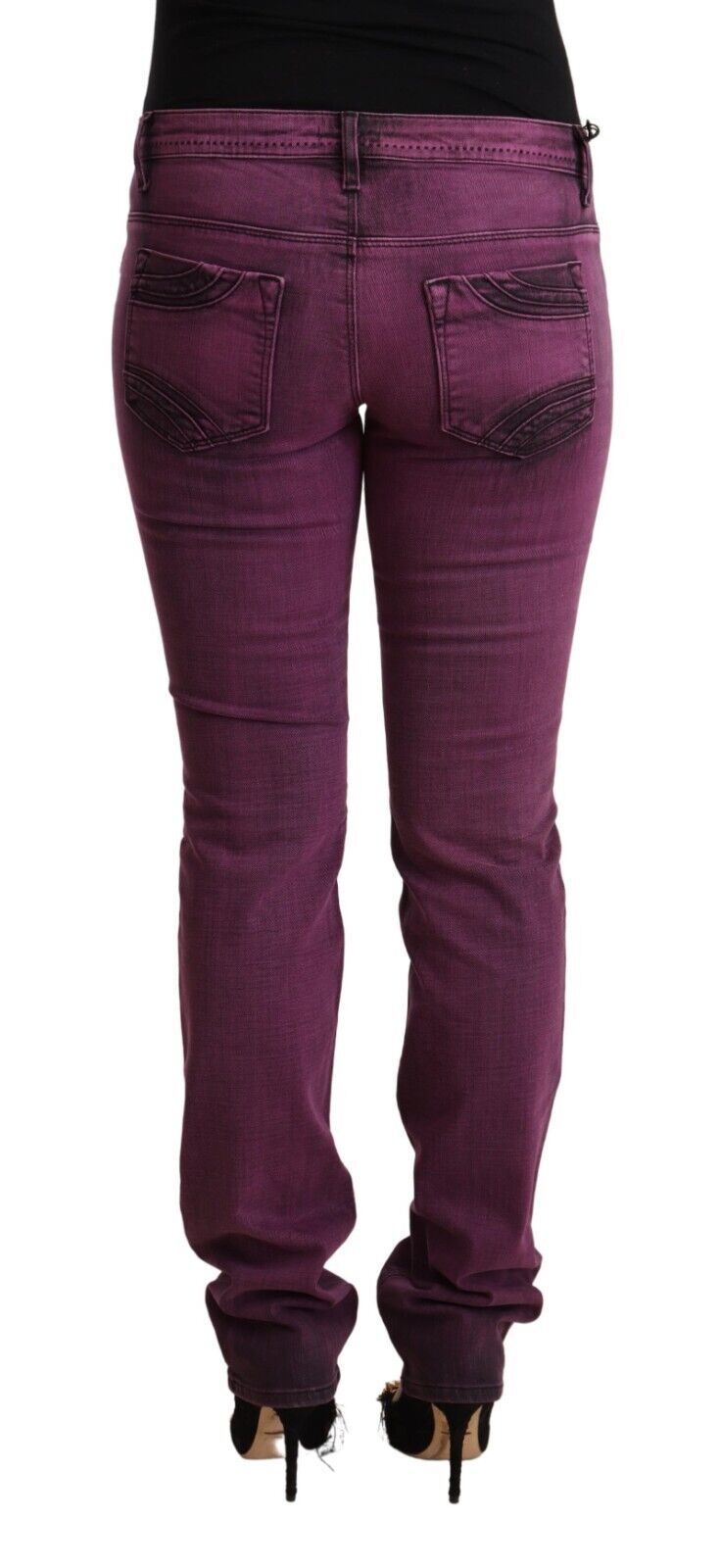 Costume National Purple Cotton Stretch Slim Fit Denim Women's Jeans