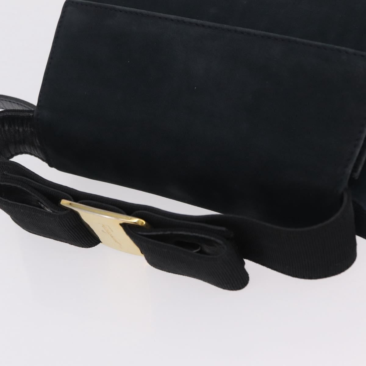 Salvatore Ferragamo Vala Suede Navy Suede Shoulder Bag Bag (Pre-Owned)