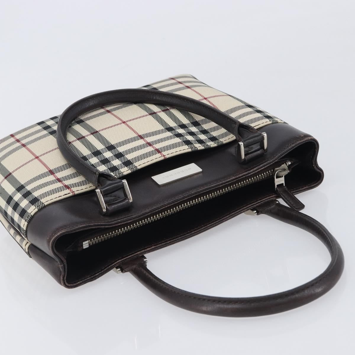 Burberry Nova Check Nova Check Canvas Beige Canvas Handbag (Pre-Owned)