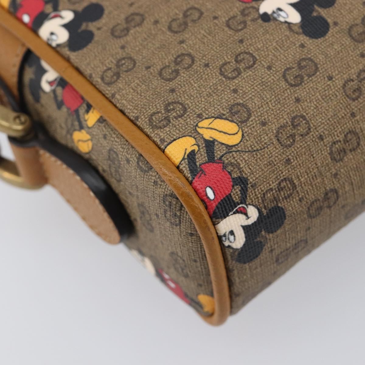 Gucci Disney Mickey Mouse Printed Mini Gg Coated Canvas Beige Canvas Backpack Bag (Pre-Owned)