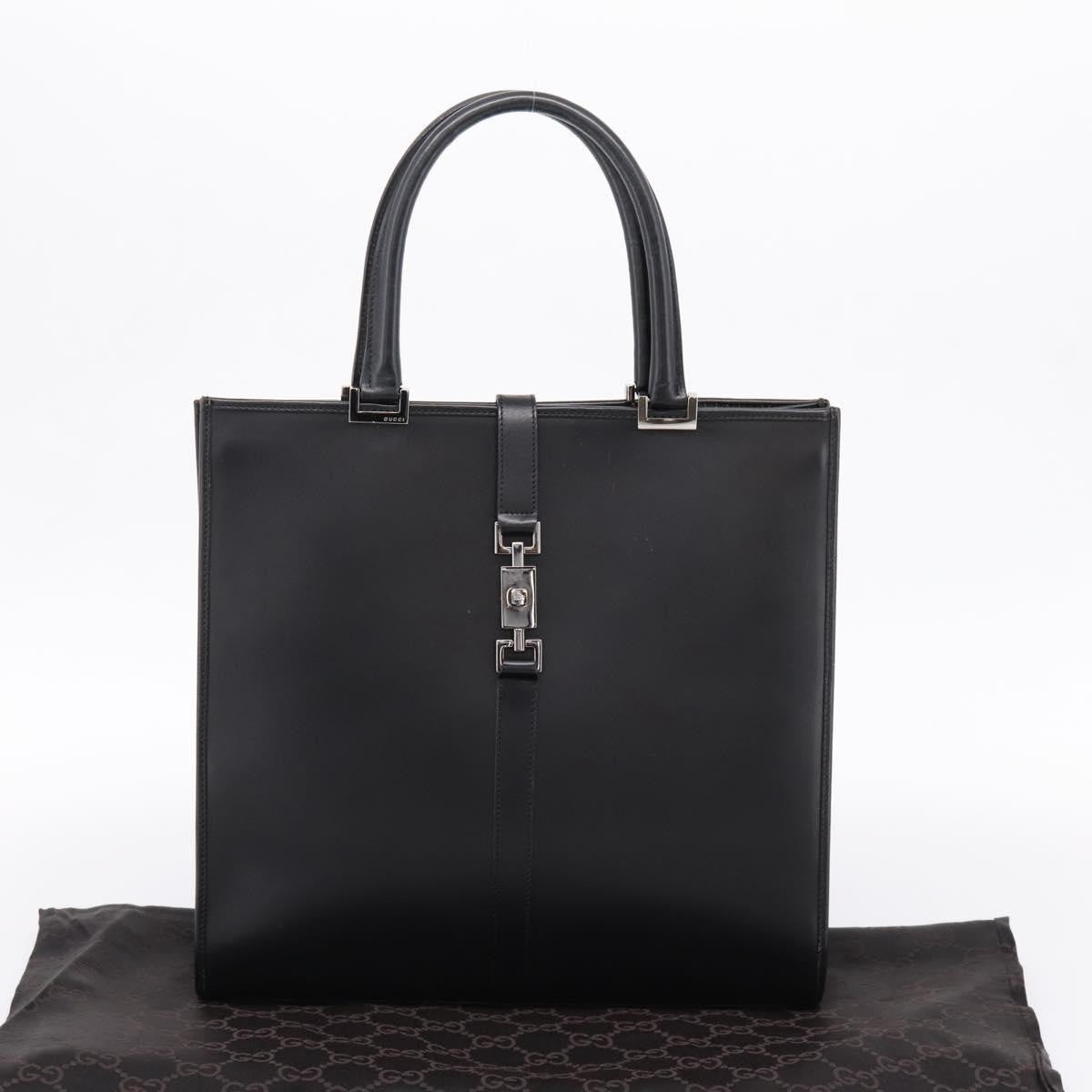 Gucci Jackie Leather Black Leather Tote Bag Bag (Pre-Owned)