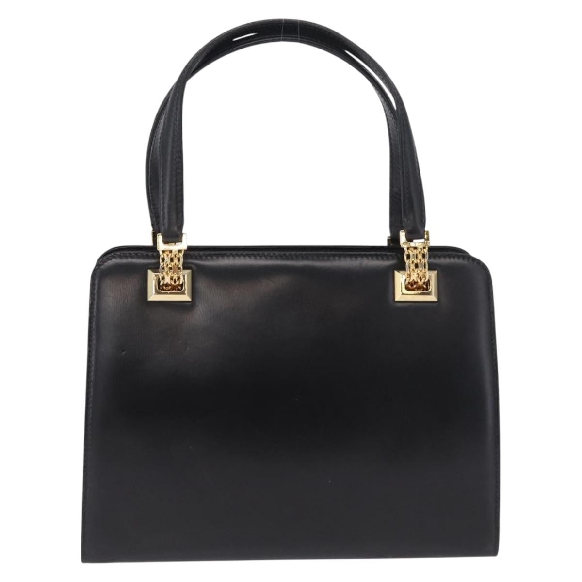 Gucci Vintage Leather Black Leather Tote Bag Bag (Pre-Owned)