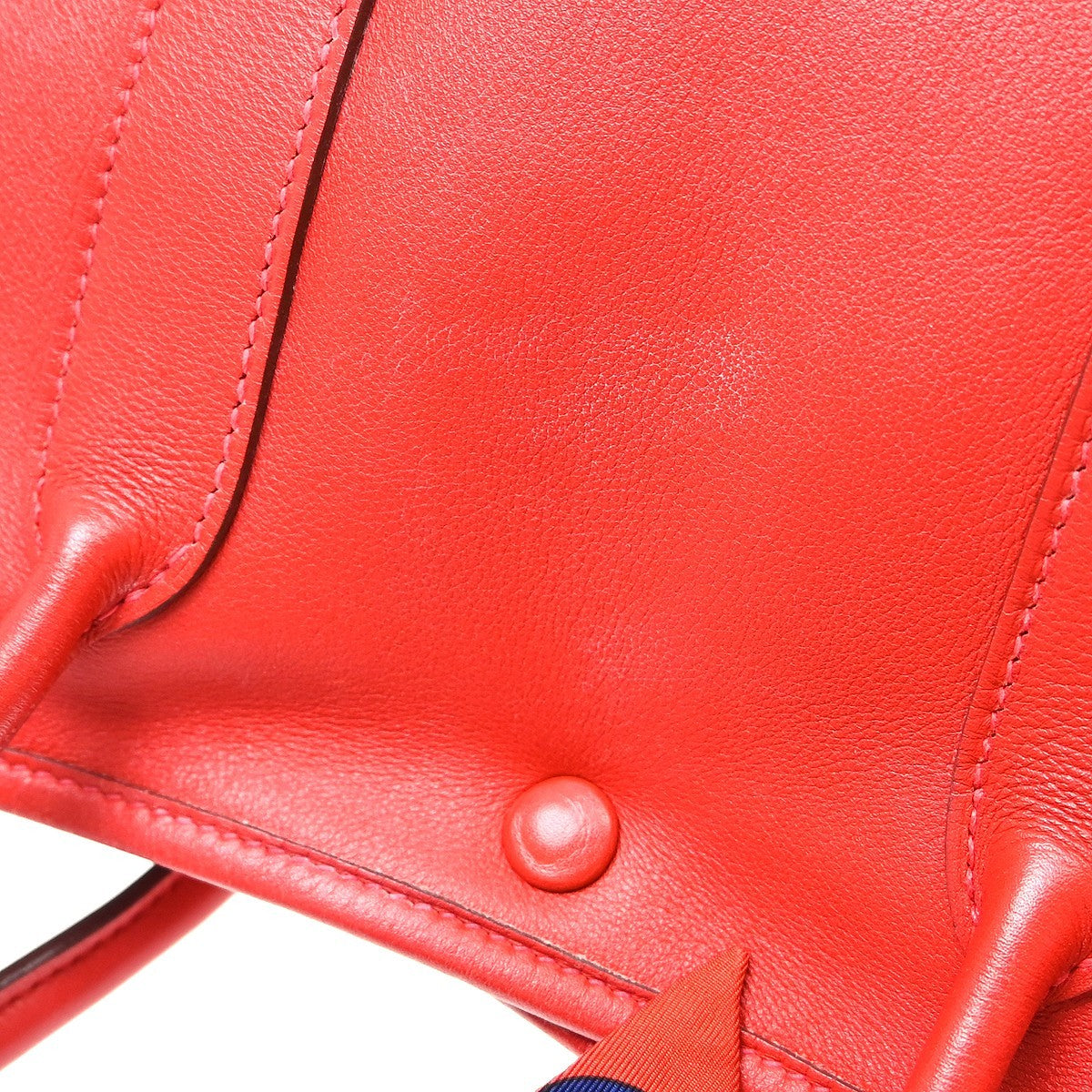 Hermes Bolduc Twilly Garden Party Tote Leather Red Leather Tote Bag Bag (Pre-Owned)