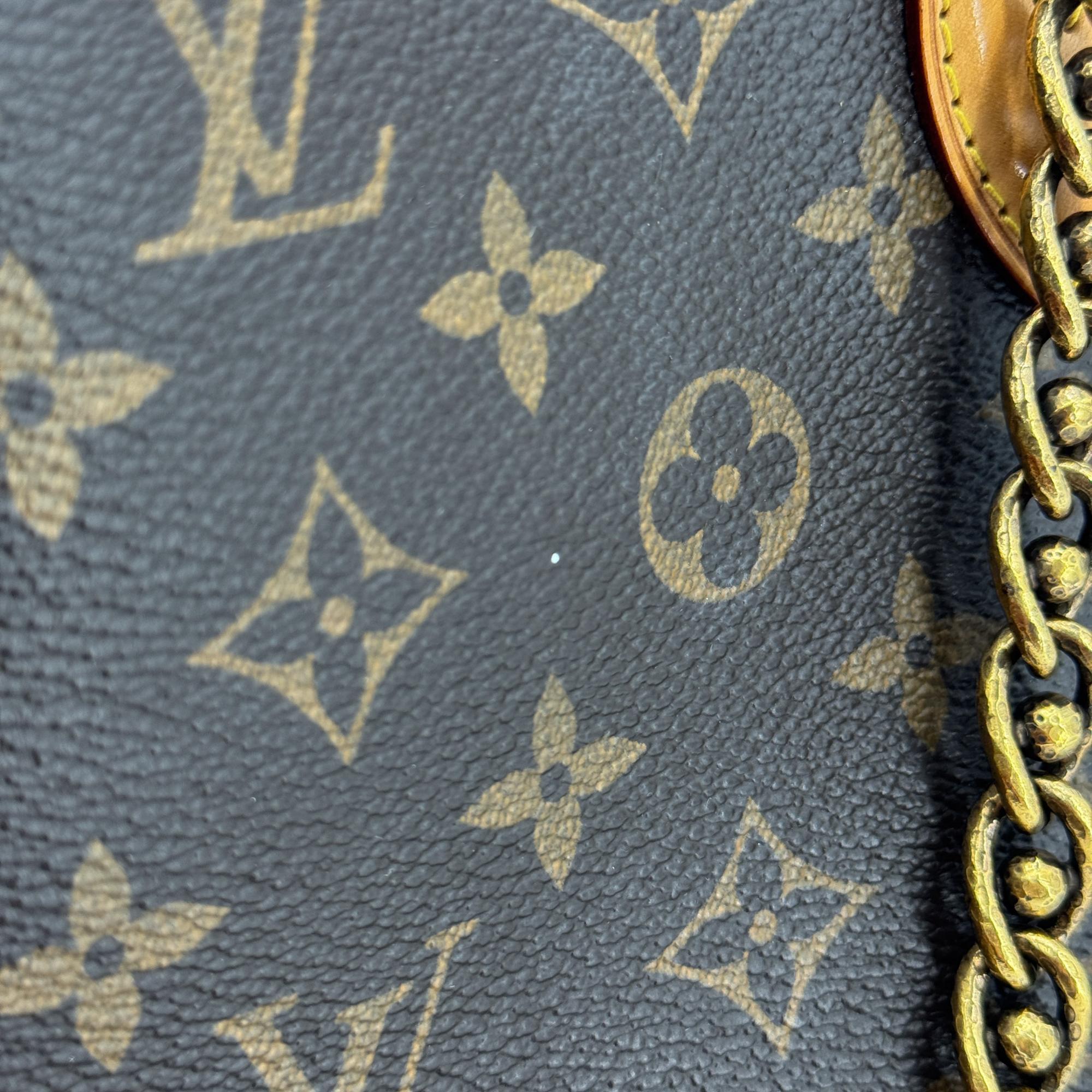 Louis Vuitton Lockit Chain Monogram Canvas Brown Canvas Handbag (Pre-Owned)