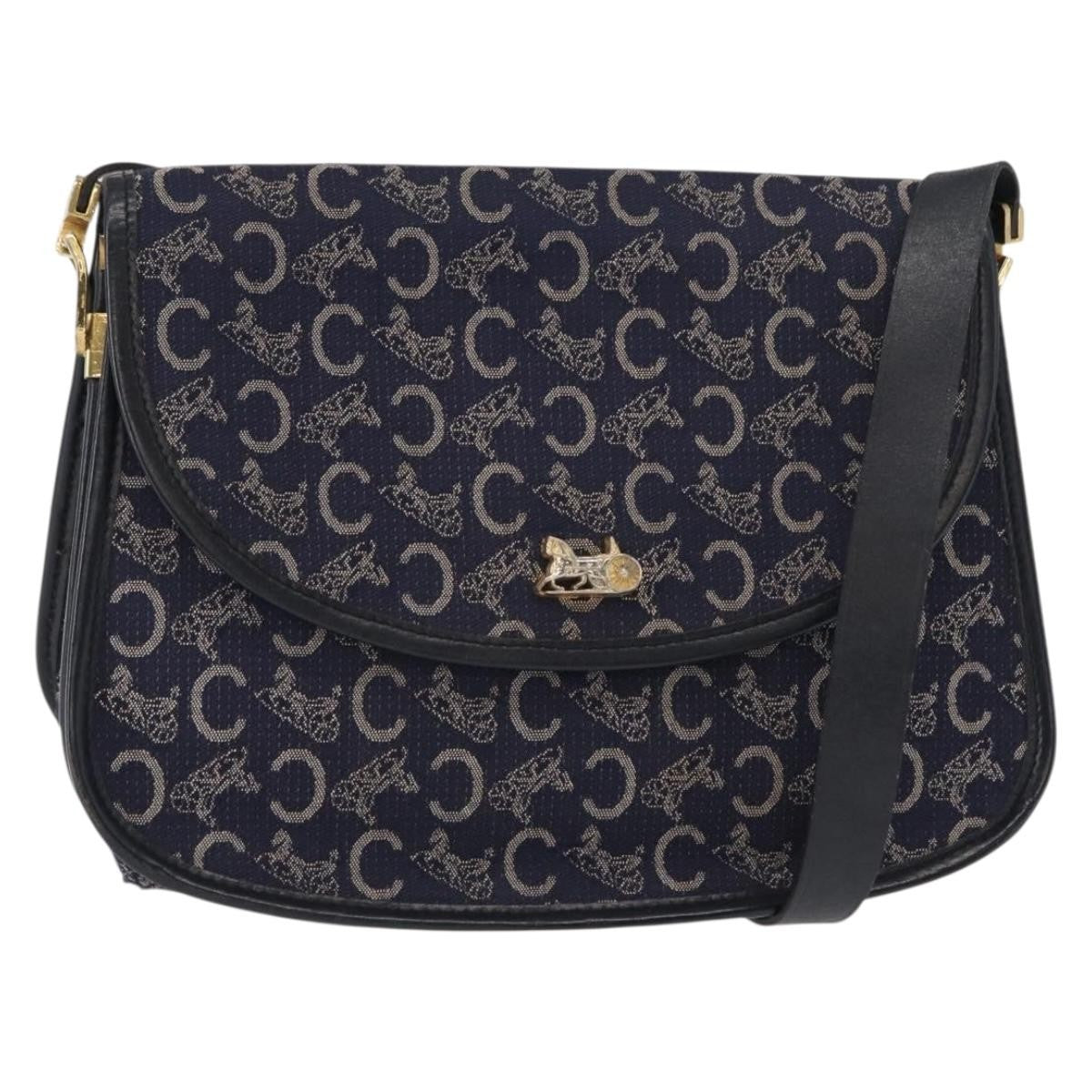 Celine C Sulky Canvas Navy Canvas Shoulder Bag Bag (Pre-Owned)