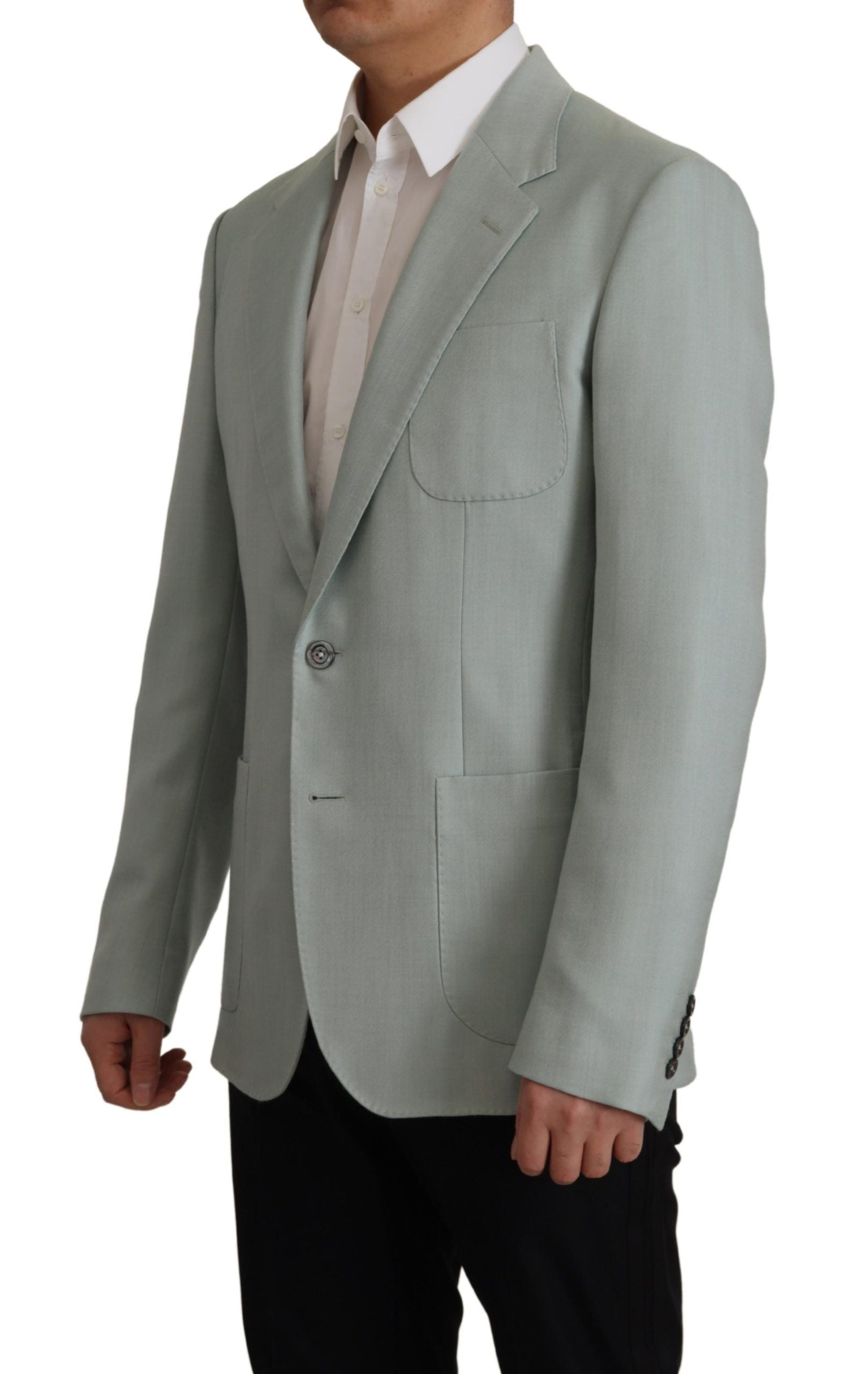 Dolce & Gabbana Light Green Cashmere Silk Men's Blazer