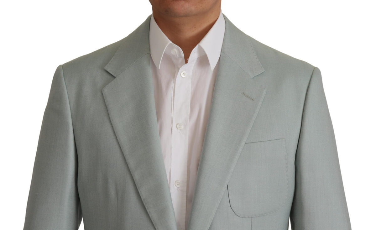 Dolce & Gabbana Light Green Cashmere Silk Men's Blazer