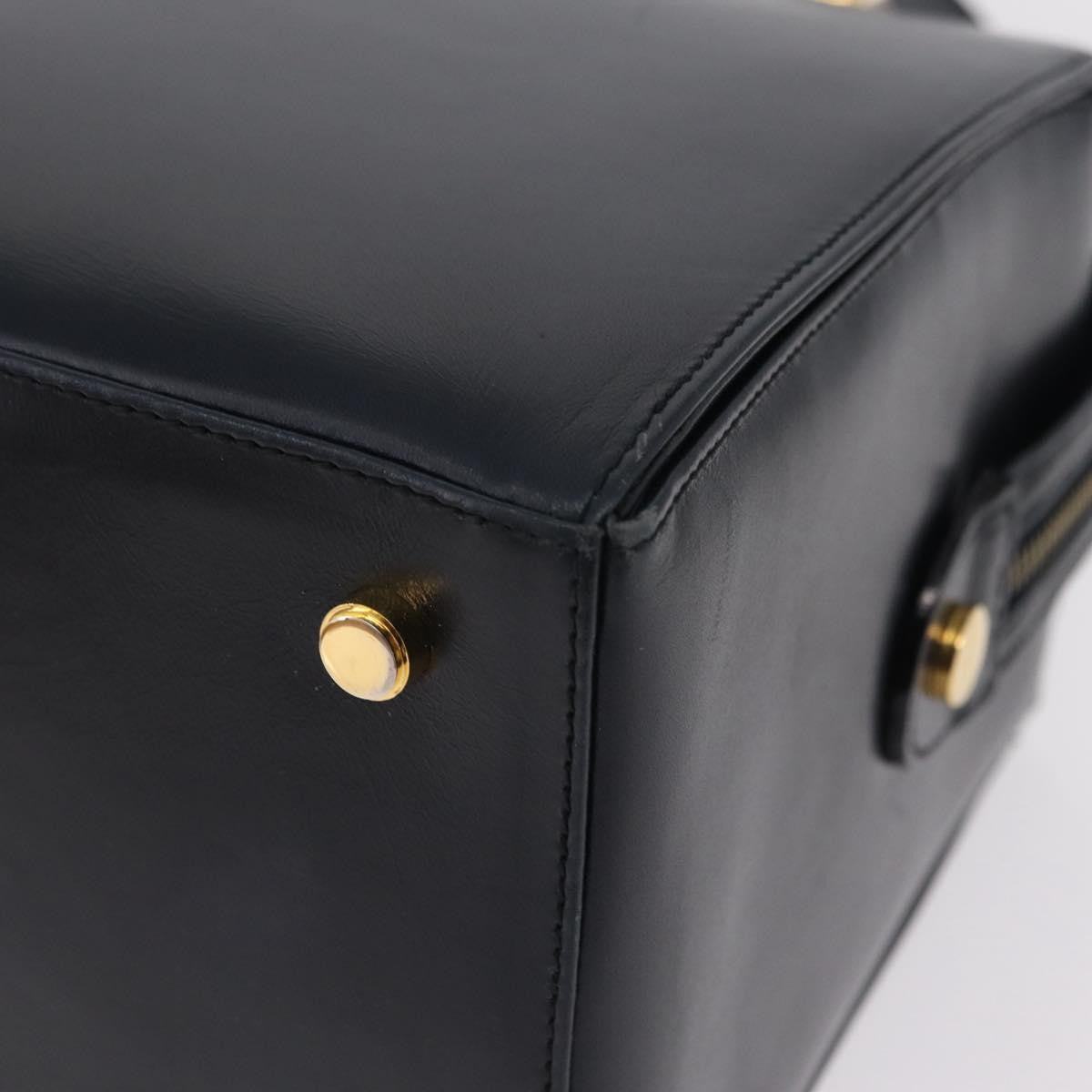 Salvatore Ferragamo Gancini Leather Navy Leather Handbag (Pre-Owned)