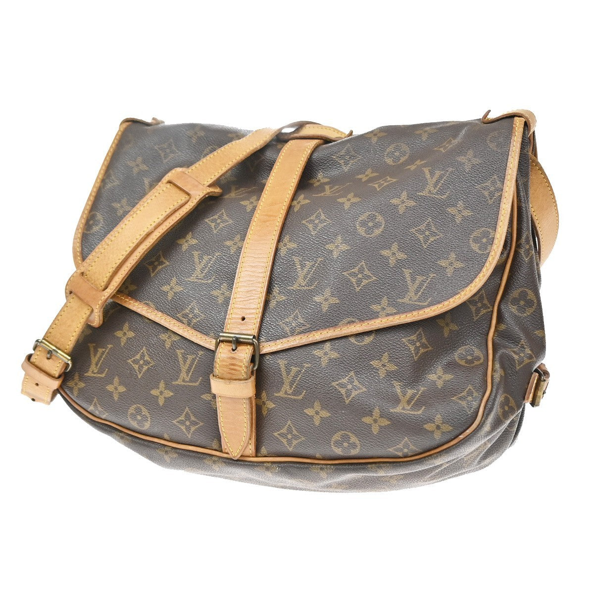 Louis Vuitton Saumur Monogram Canvas Brown Canvas Shoulder Bag Bag (Pre-Owned)