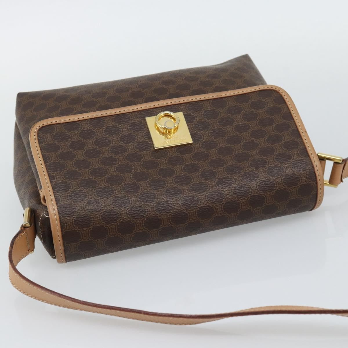 Celine Macadam Canvas Brown Canvas Shoulder Bag Bag (Pre-Owned)
