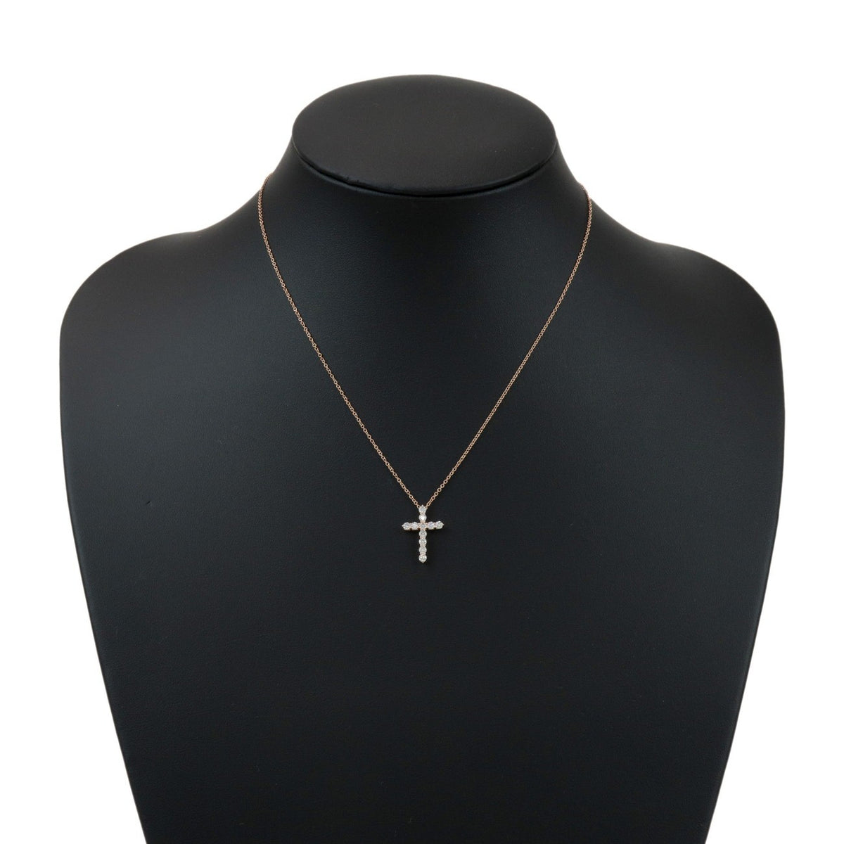 Tiffany & Co. Cross Pendant 18K Rose Gold With Diamonds Gold Pink_Gold Necklace Jewelry (Pre-Owned)