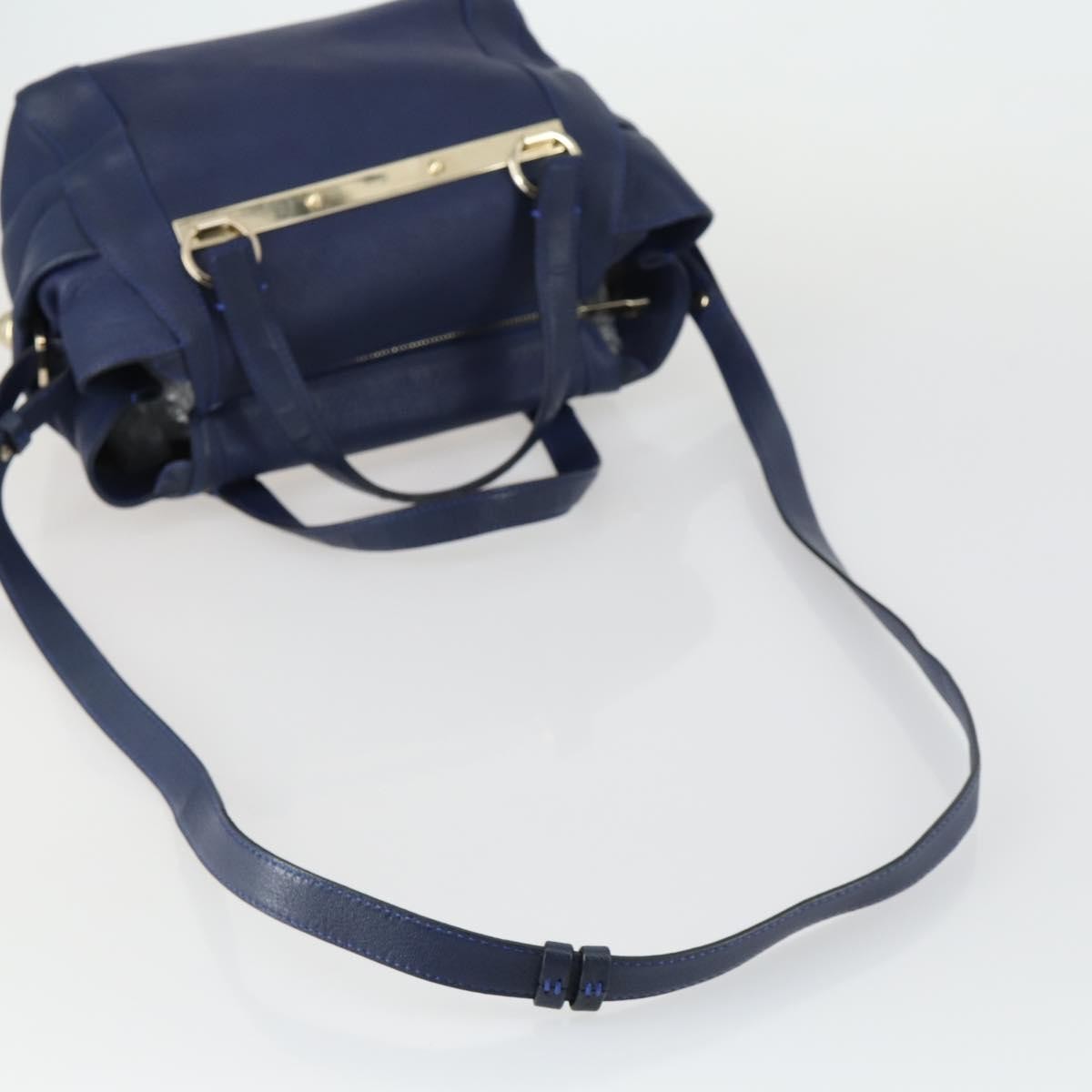 Chloe Bridget Convertible Satchel Leather Navy Leather Handbag (Pre-Owned)