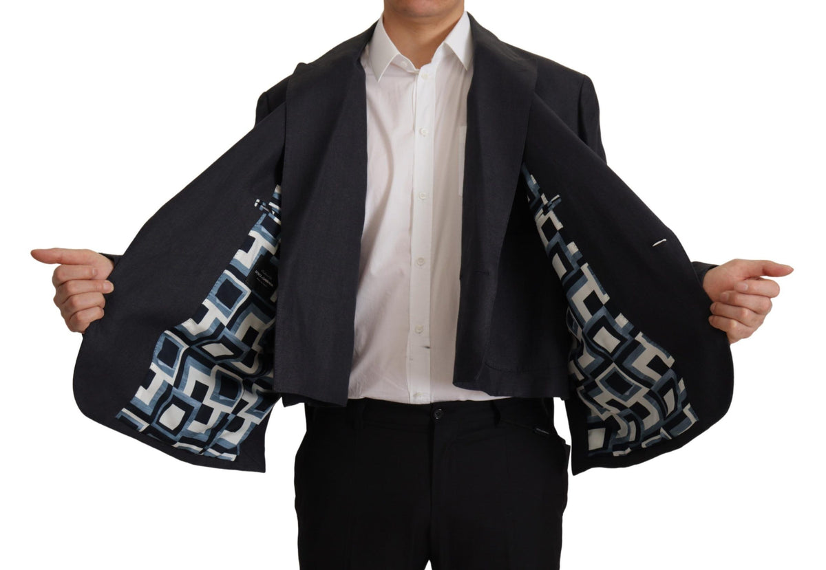 Dolce & Gabbana Blue Linen Formal Mens Blazer Men's Jacket