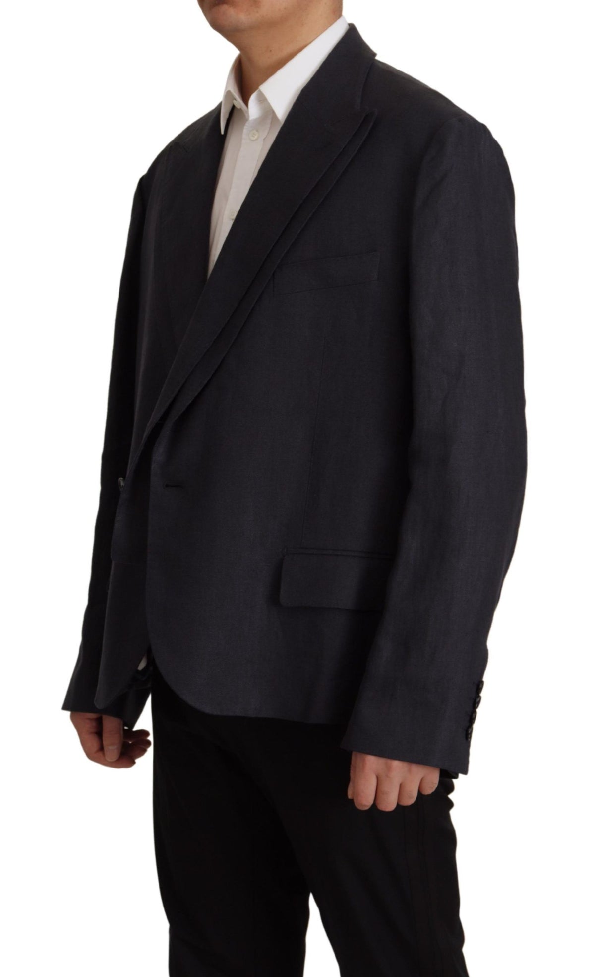 Dolce & Gabbana Blue Linen Formal Mens Blazer Men's Jacket