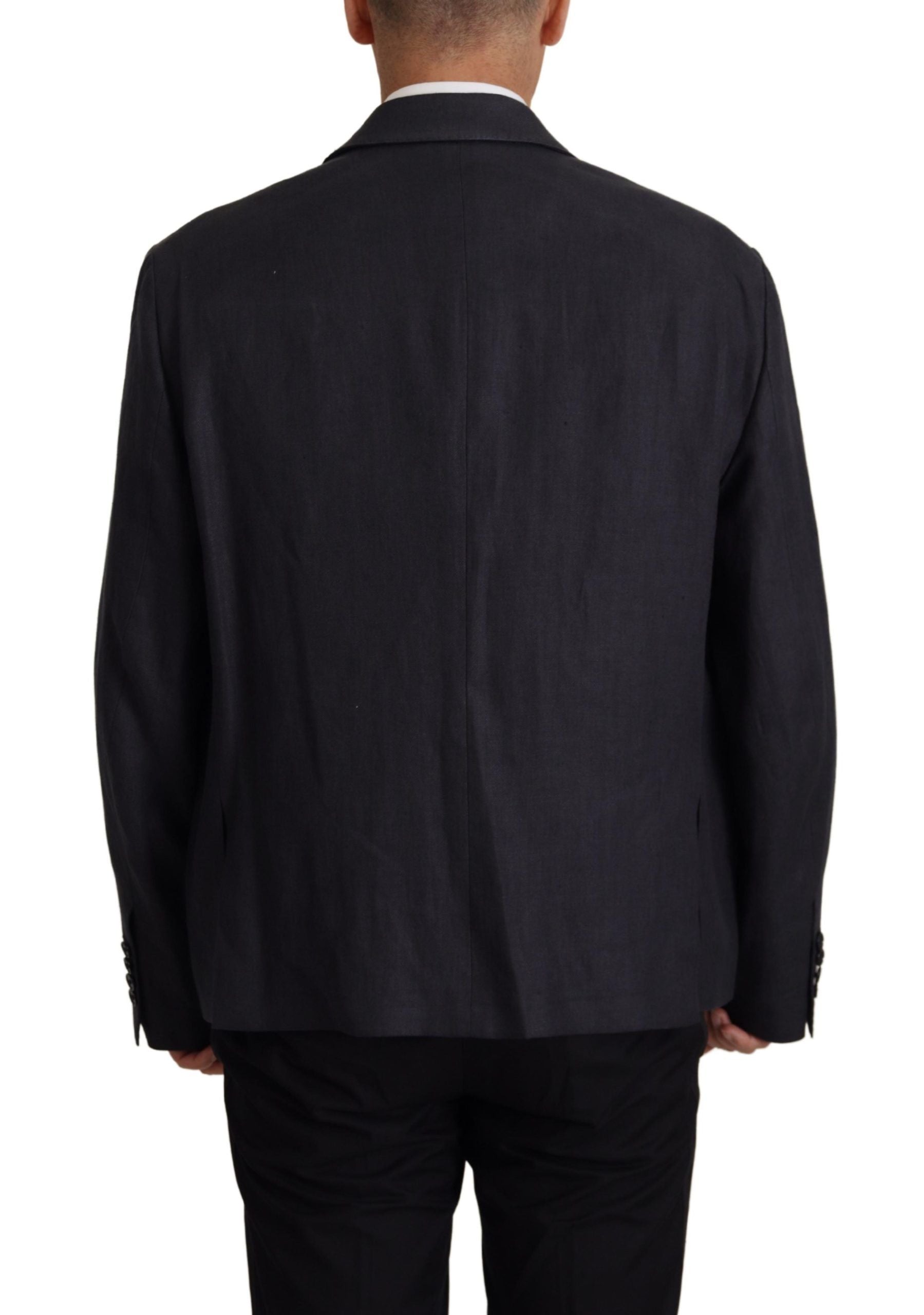 Dolce & Gabbana Blue Linen Formal Mens Blazer Men's Jacket