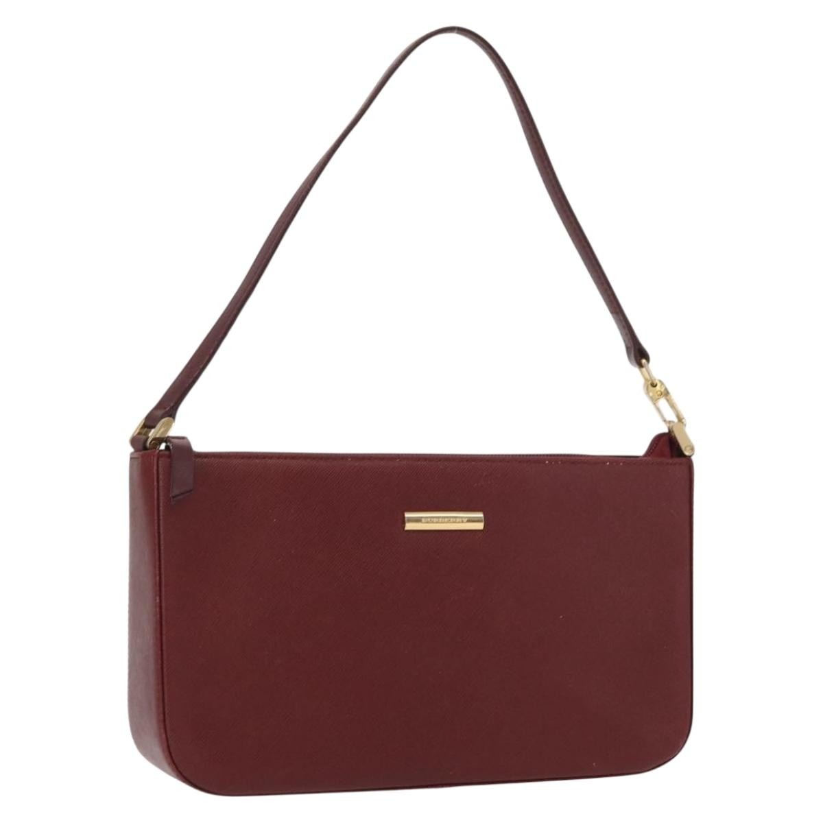 Burberry Vintage Leather Burgundy Leather Shoulder Bag Bag (Pre-Owned)
