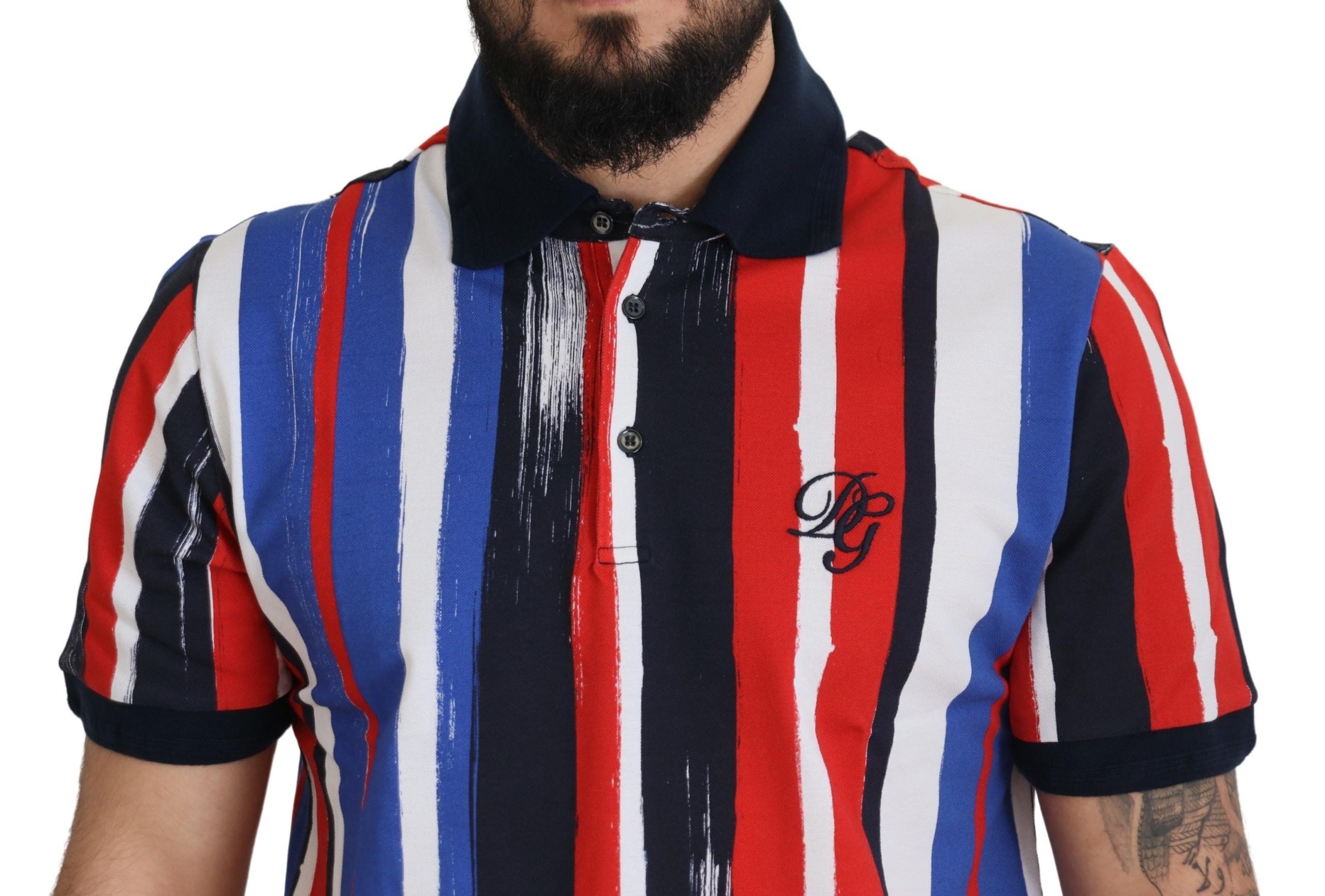 Dolce & Gabbana Multicolor Cotton Polo Top Men's T-shirt