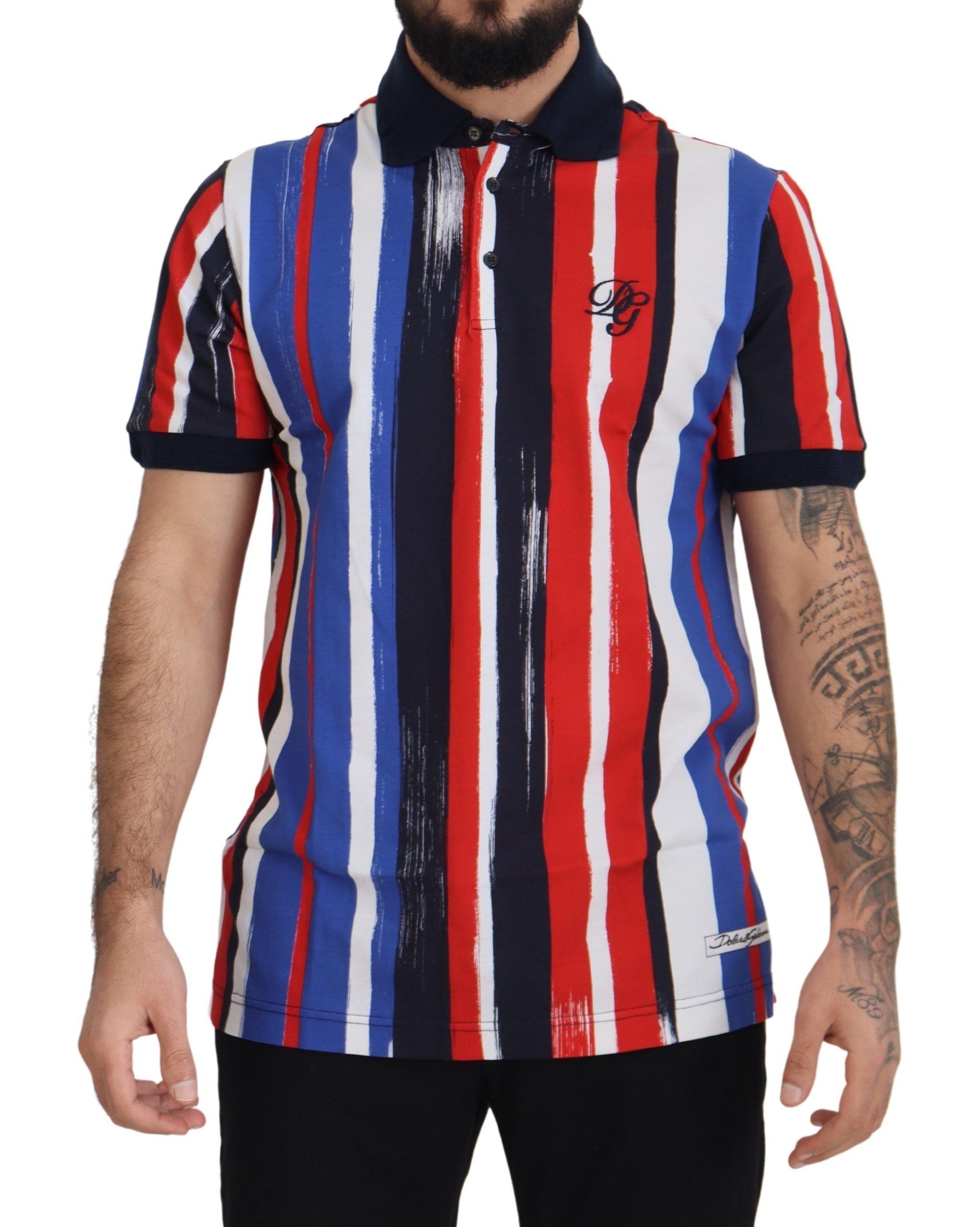 Dolce & Gabbana Multicolor Cotton Polo Top Men's T-shirt
