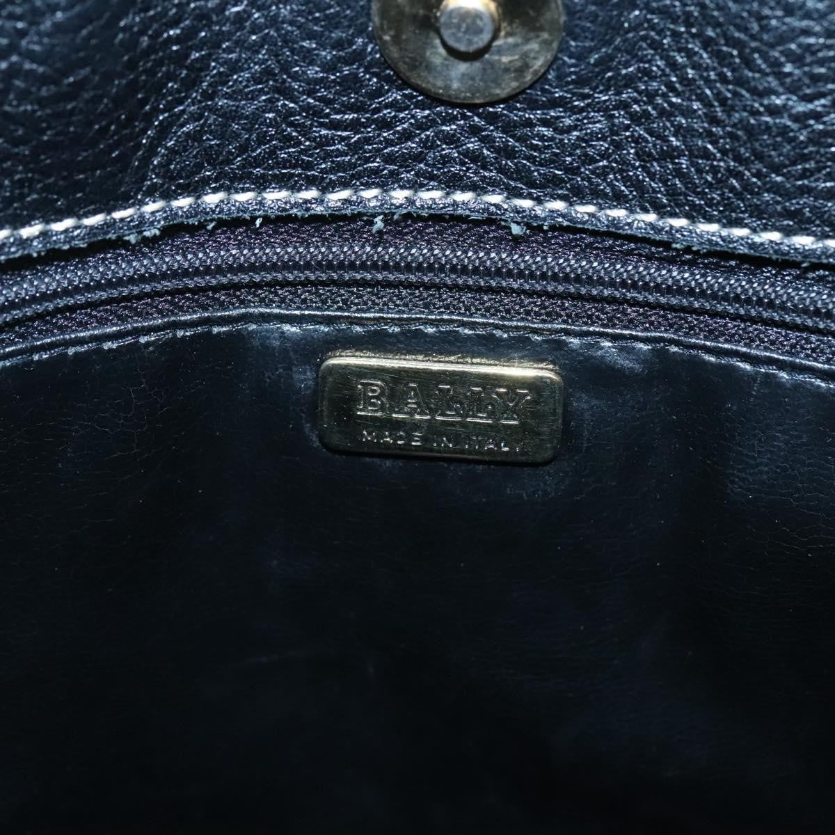 Bally Vintage Leather Black Leather Handbag (Pre-Owned)