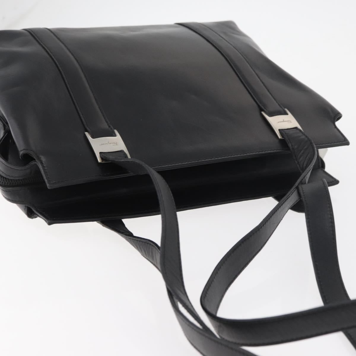 Salvatore Ferragamo Vintage Leather Black Leather Tote Bag Bag (Pre-Owned)
