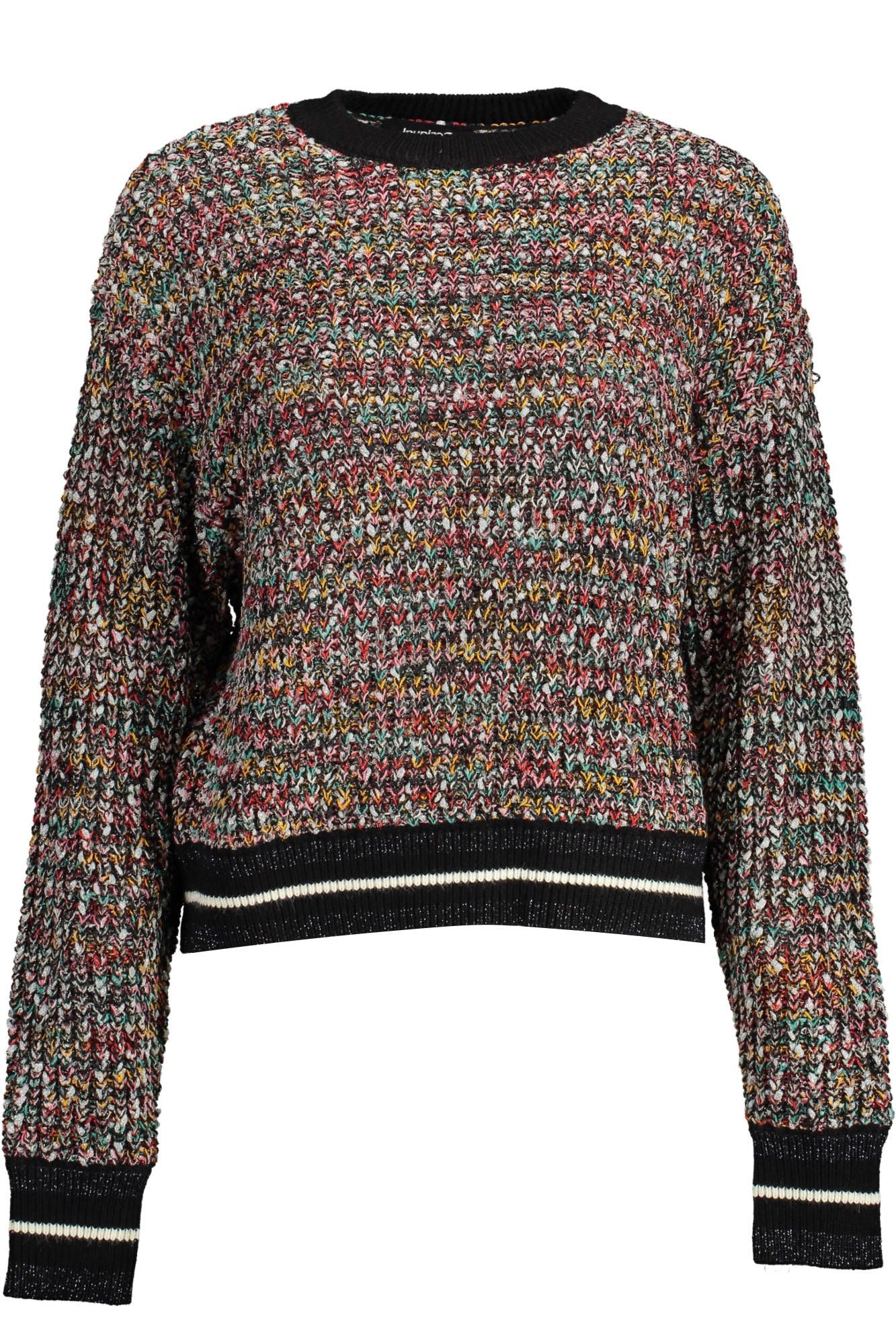 Desigual Enigmatic Black Sweater with Contrasting Women's Details