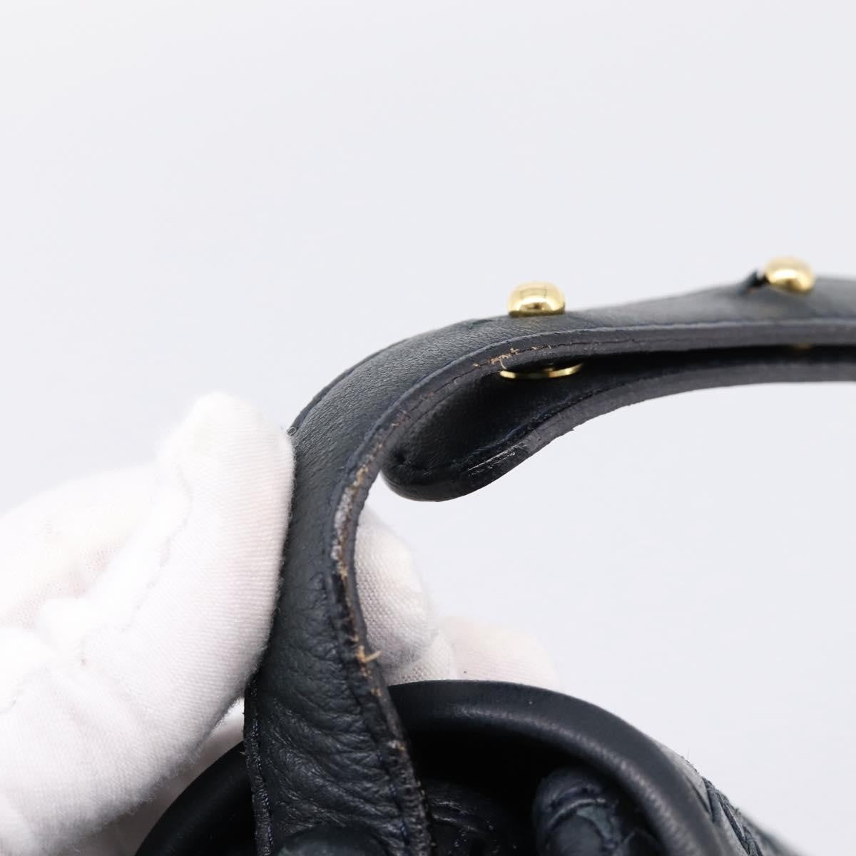Bottega Veneta Shoulder Leather Black Leather Shoulder Bag Bag (Pre-Owned)