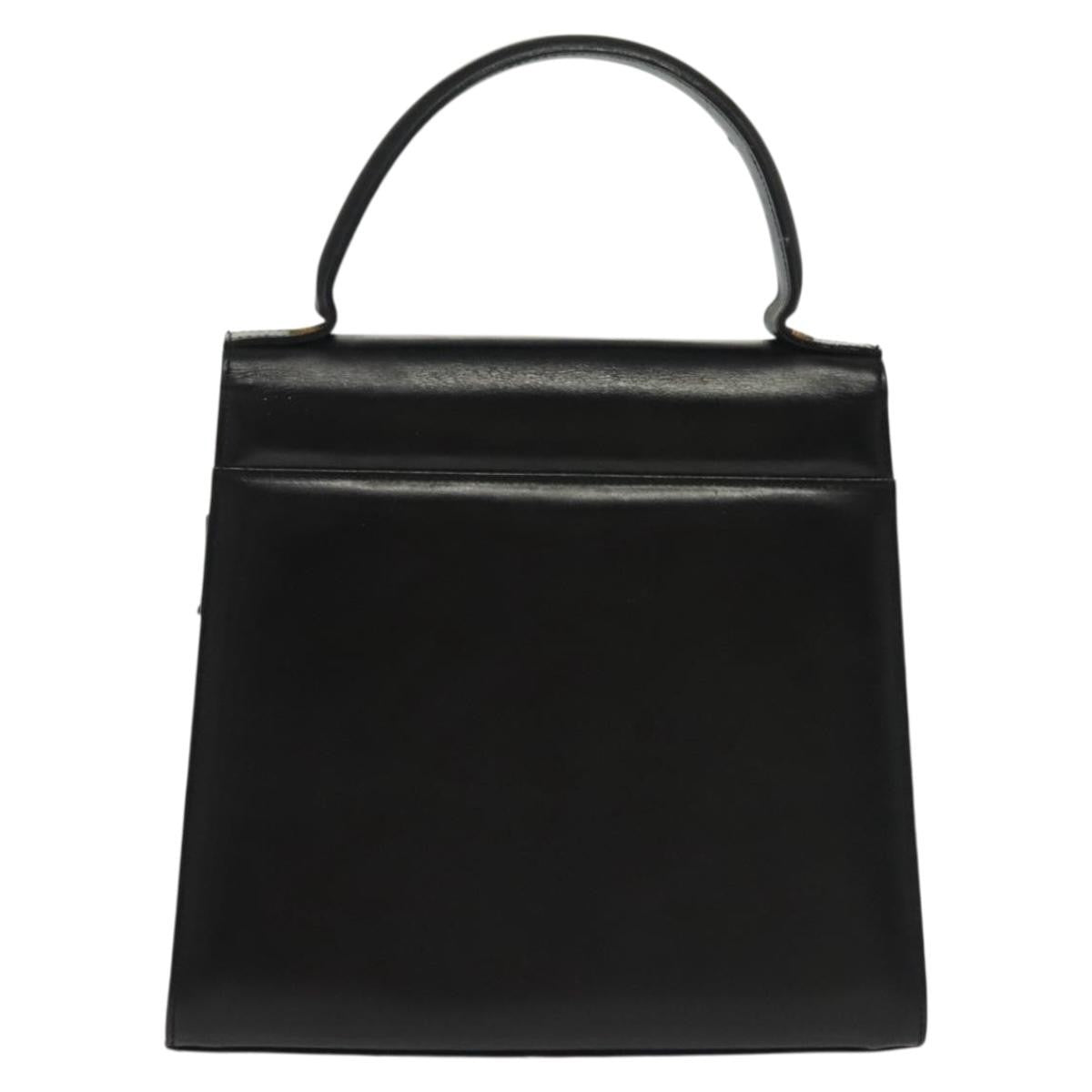 Salvatore Ferragamo Vala Leather Black Leather Handbag (Pre-Owned)