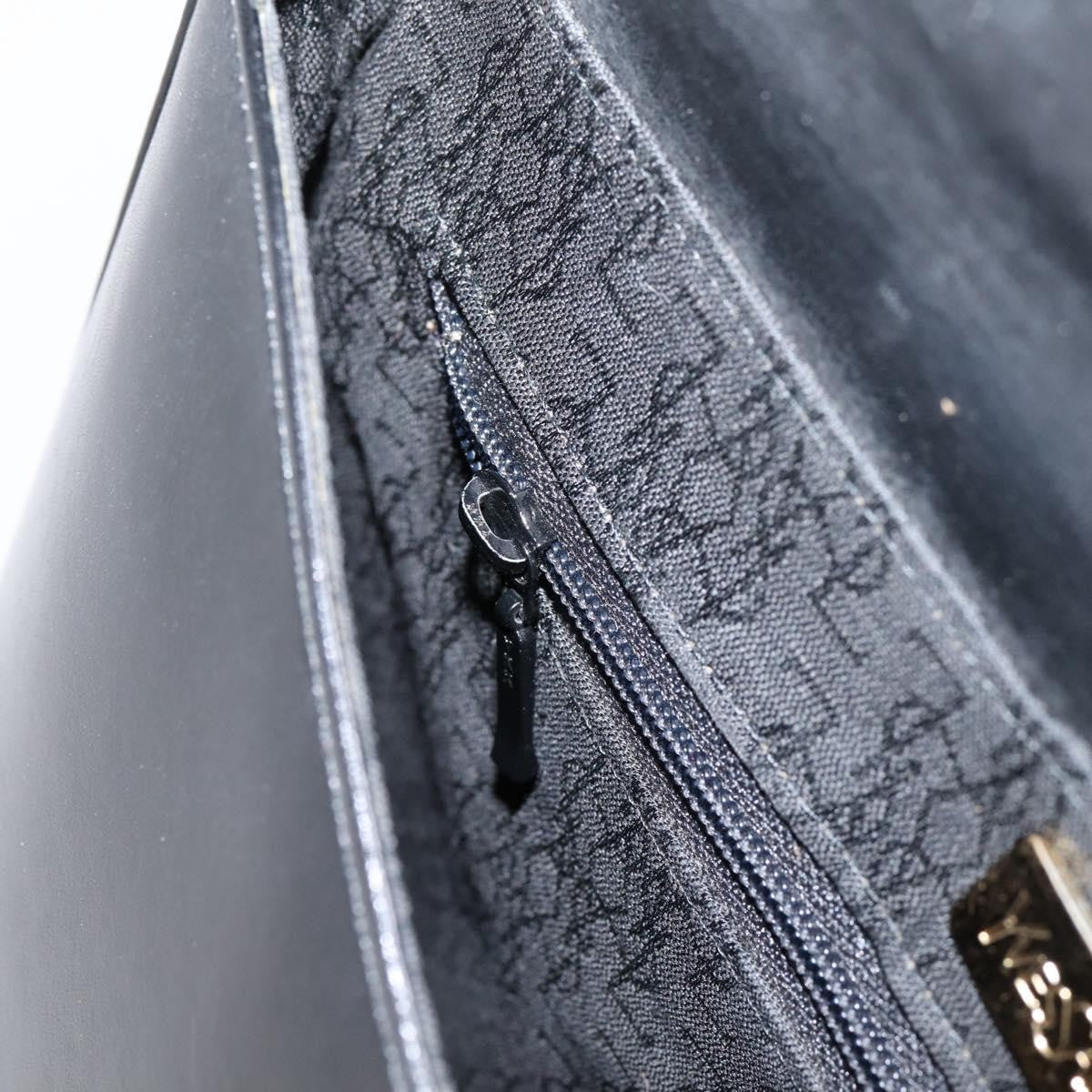 Saint Laurent Vintage Shoulder Bag Leather Black Leather Shoulder Bag Bag (Pre-Owned)
