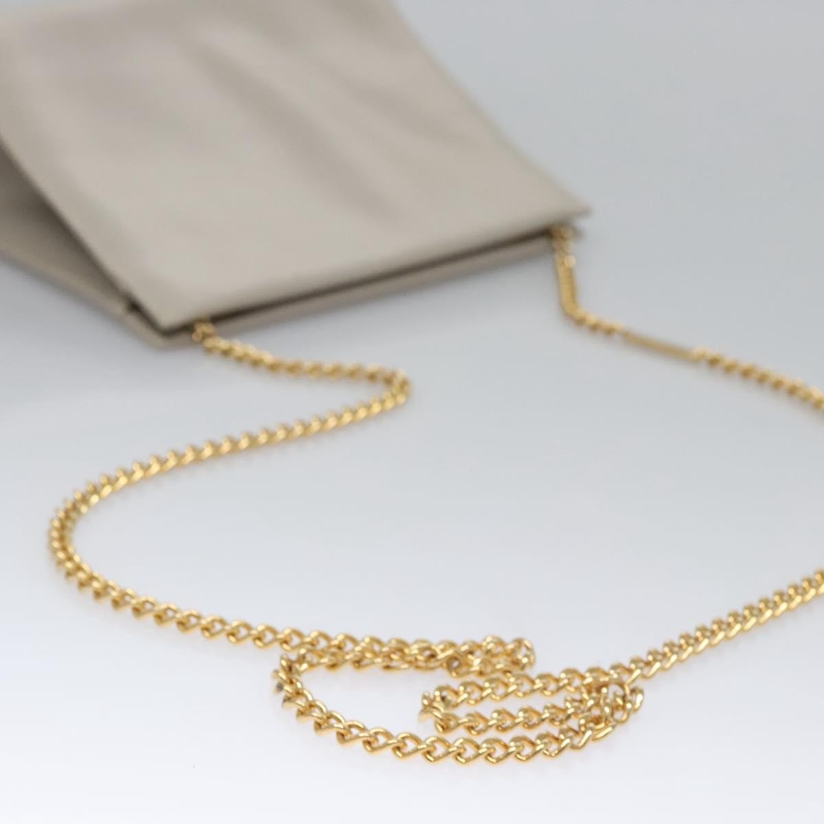 Salvatore Ferragamo Vintage Chain Leather Beige Leather Shoulder Bag Bag (Pre-Owned)