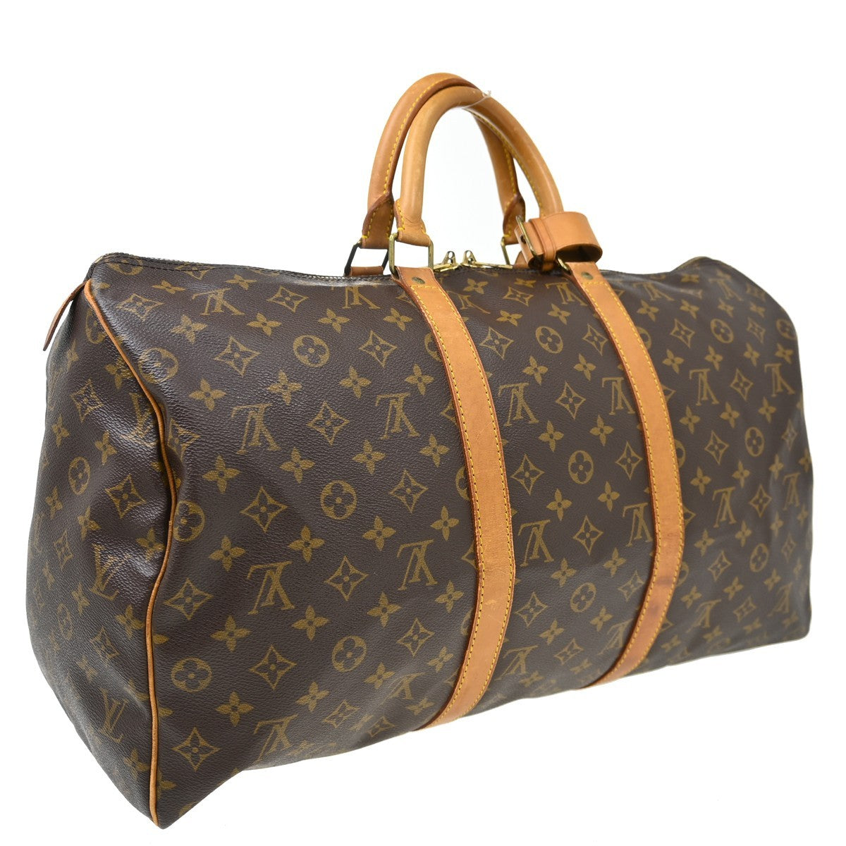 Louis Vuitton Keepall Bandouliere Monogram Canvas Brown Canvas Handbag (Pre-Owned)