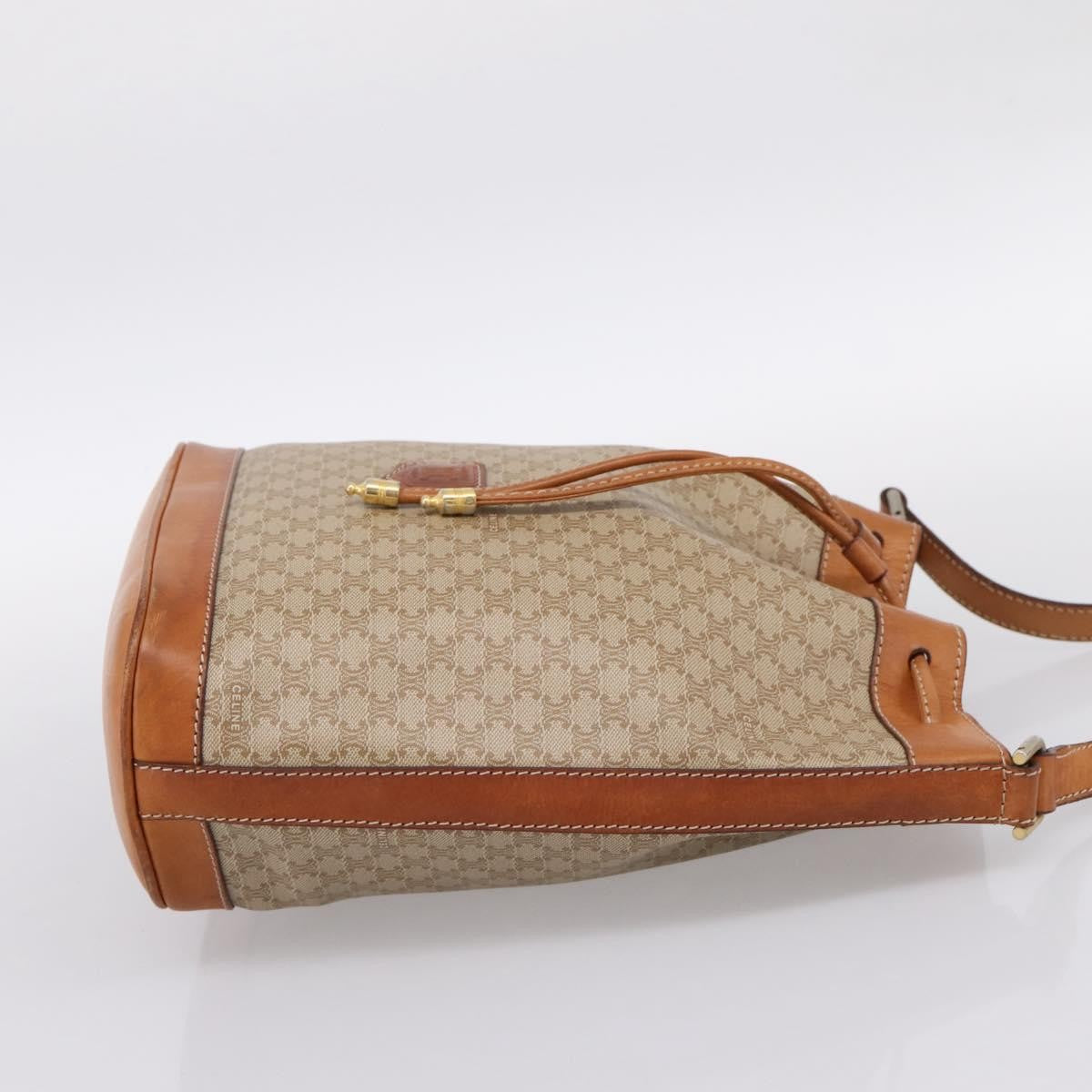 Celine Macadam Leather Beige Canvas Shoulder Bag Bag (Pre-Owned)