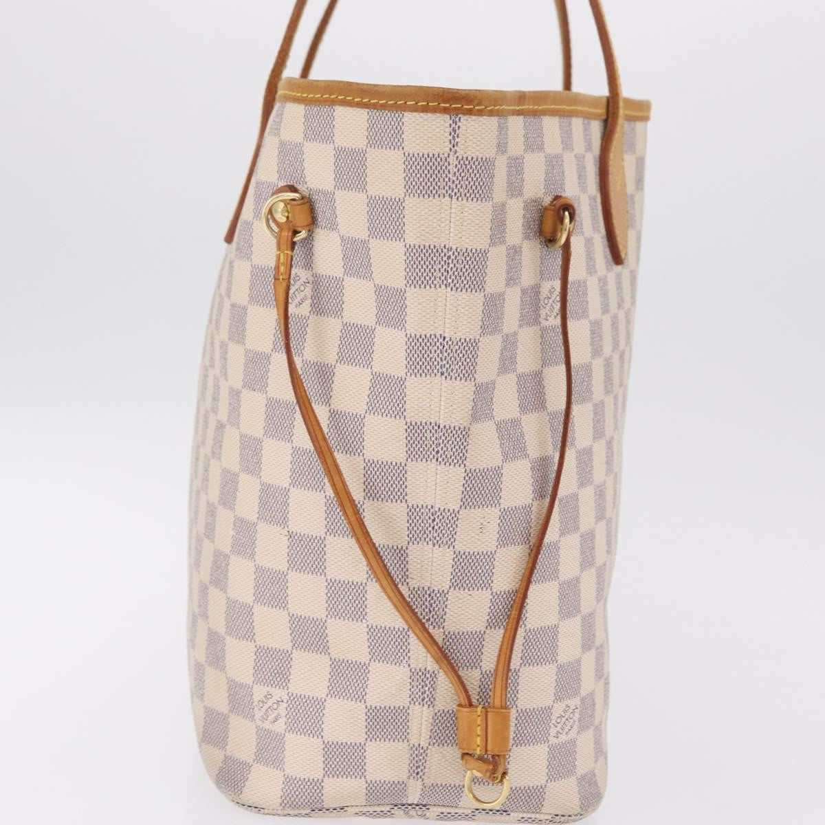 Louis Vuitton Neverfull Damier White Canvas Tote Bag Bag (Pre-Owned)