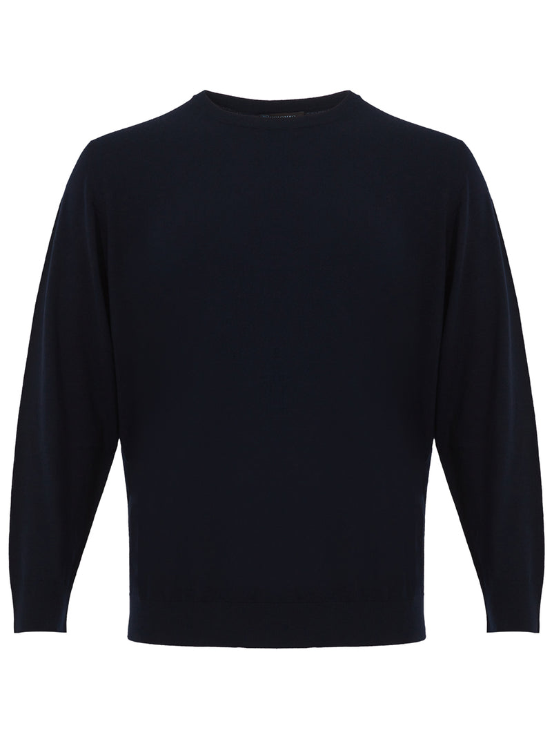 Colombo Elegant Blue Wool Round Neck Men's Sweater