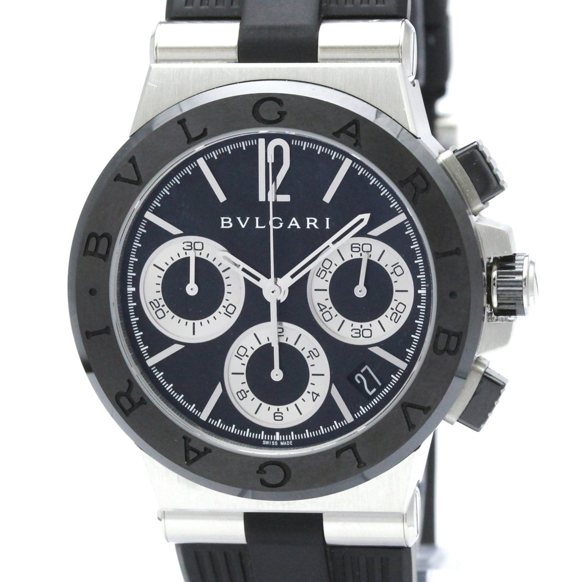 Bvlgari Diagono Chronograph Automatic Ceramic With Stainless Steel And Rubber Watch (Pre-Owned)