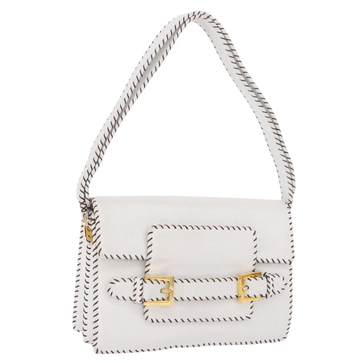 Fendi Shoulder Leather White Leather Shoulder Bag Bag (Pre-Owned)