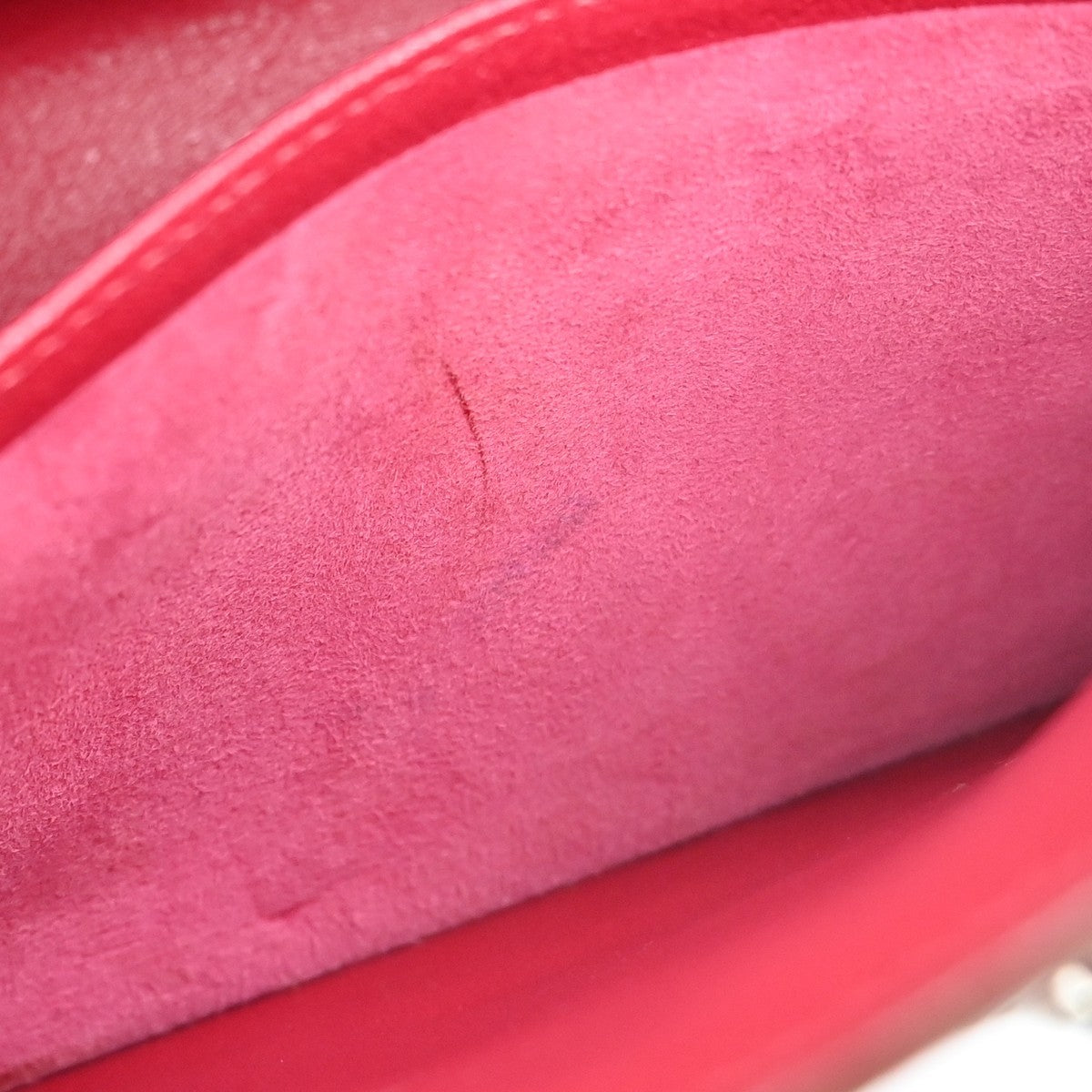 Hermes Kelly Red Chevre De Coromandel With Palladium Hardware Pink Calfskin Handbag (Pre-Owned)
