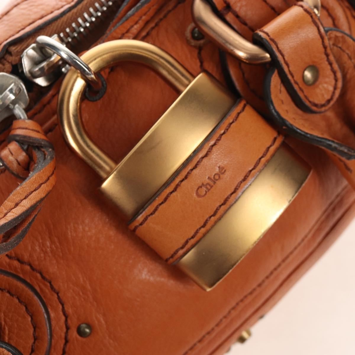 Chloe Paddington Lock Leather Orange Leather Handbag (Pre-Owned)