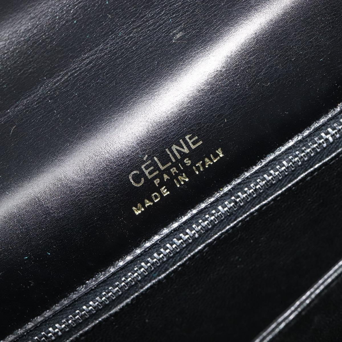 Celine Horse Carriage Leather Black Leather Shoulder Bag Bag (Pre-Owned)