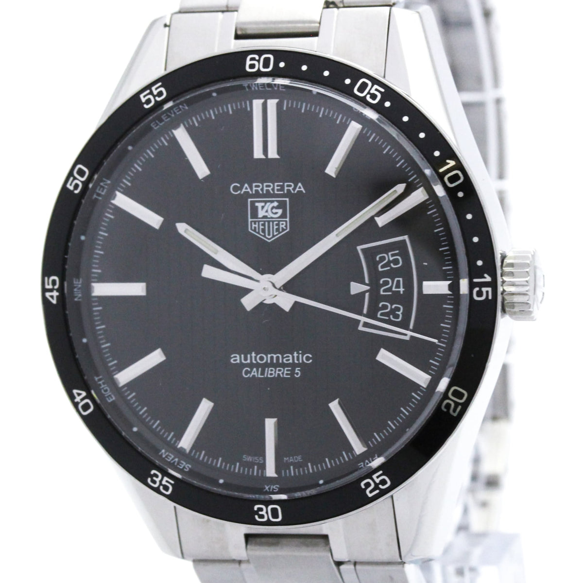 Tag Heuer Carrera Calibre 5 Day-Date Automatic Stainless Steel Watch (Pre-Owned)