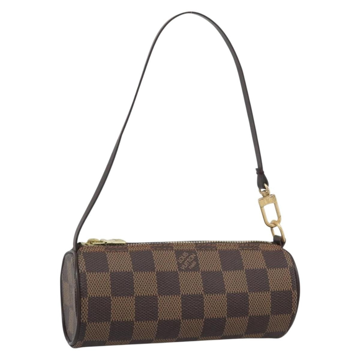 Louis Vuitton Papillon Pochette Damier Ebene Brown Canvas Clutche & Pouche Bag (Pre-Owned)